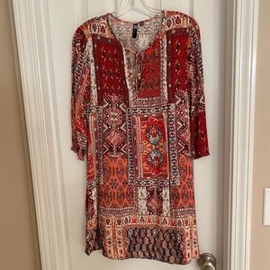 Kut from the Kloth Orange patterned three quarter length sleeve dress
